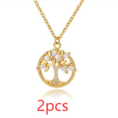 Tree Of Life Necklace Rhinestone Chain Pendant Jewelry Birthday Party Valentine's Day Gifts