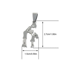 Stainless Steel Mother And Children Necklace Love Mom Son Daughter Pendant Necklace Family Gifts