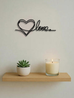 Metal Heart Love Shaped Wall Hanging Ornament Line Art Pendant Metal Wall Decor