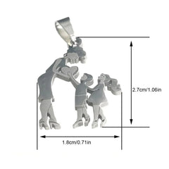 Stainless Steel Mother And Children Necklace Love Mom Son Daughter Pendant Necklace Family Gifts