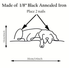 1PC Minimalist Metal Dog Wall Art,Gothic&Boho Decor For Living Room, Bedroom